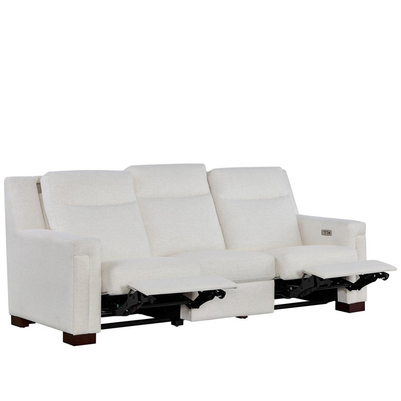 Mixon 93" Wide Reclining Sofa Nomad Snow Upholstered