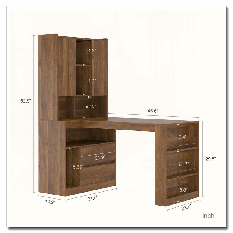 Bureau en L, Bois 1