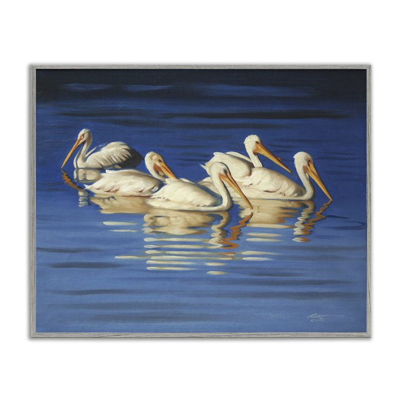 «Pelican Flock Lake», estampe numérique par D. Rust, Estampe numérique Farmhouse, H 16 po x l 20 po