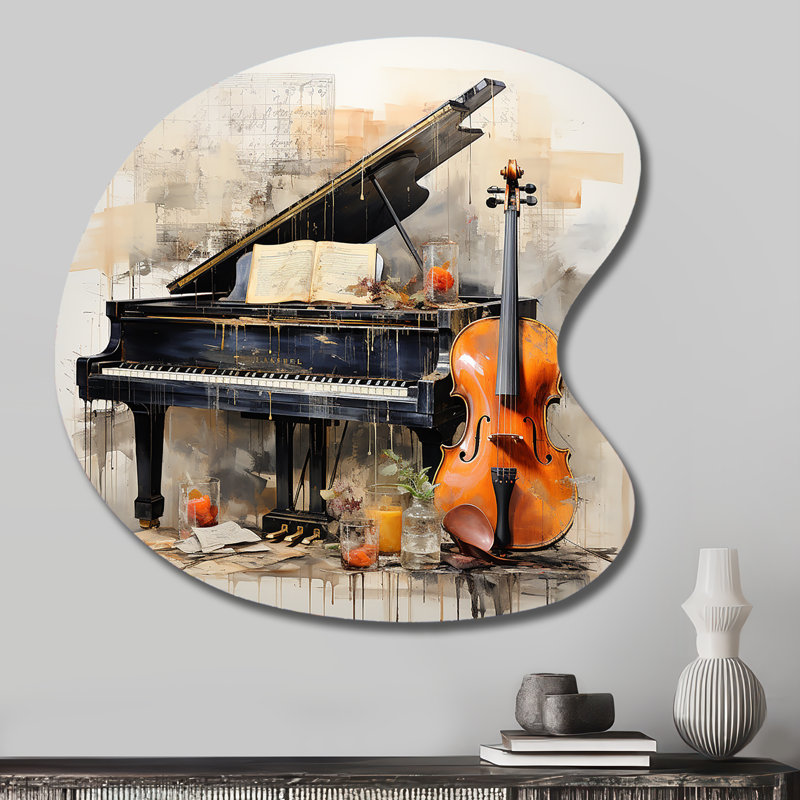 Oakhaven - musique en forme de goutte, art mural métallique asymétrique, H 27 po x l 27 po