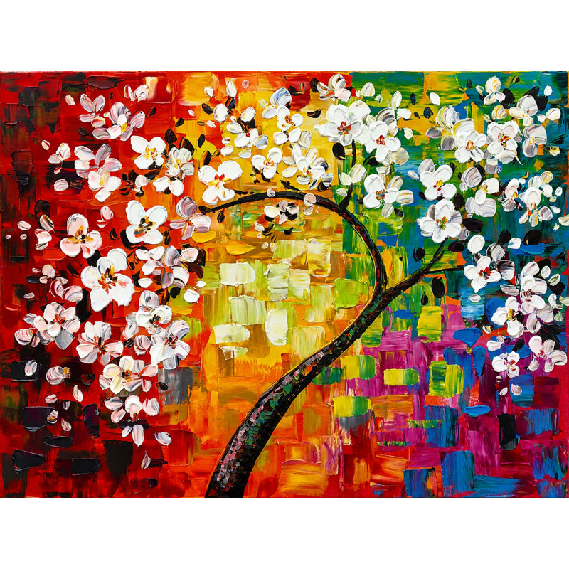 «Rainbow Blossoms», reproduction d'art sur toile, 30"H x 40"W