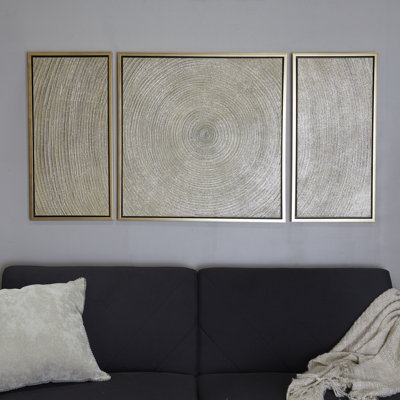Cole And Gray Coastal Polystone Ripple Framed Wall Art