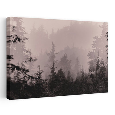 Mystery Wood I - art contemporain brouillard noir forêt