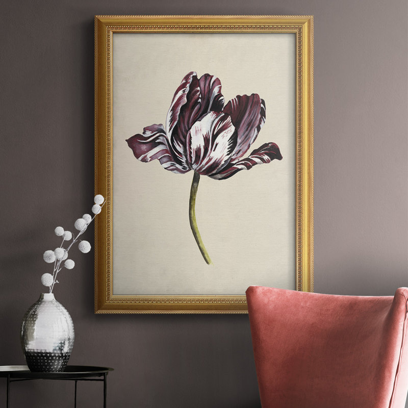 Étude de tulipes antiques I, toile de qualité supérieure - prête à être accrochée, H 20 po x l 16 po x P 2,5 po