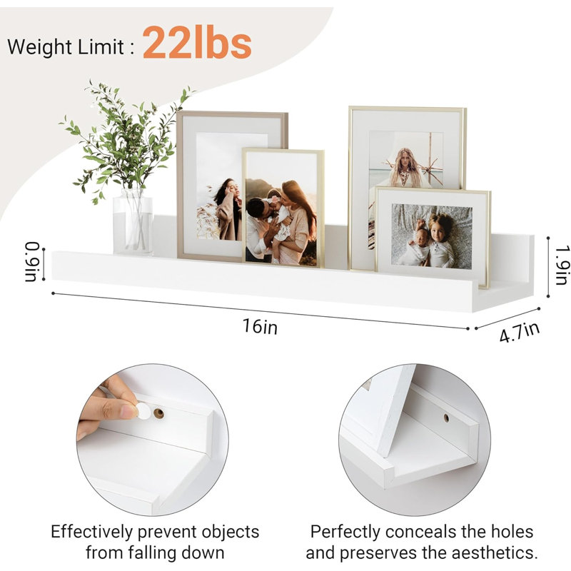 2 Piece Wood Floating Shelf