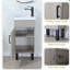 Petit meuble-lavabo simple autoportant 16 po avec plateau en céramique 16 po-586079931