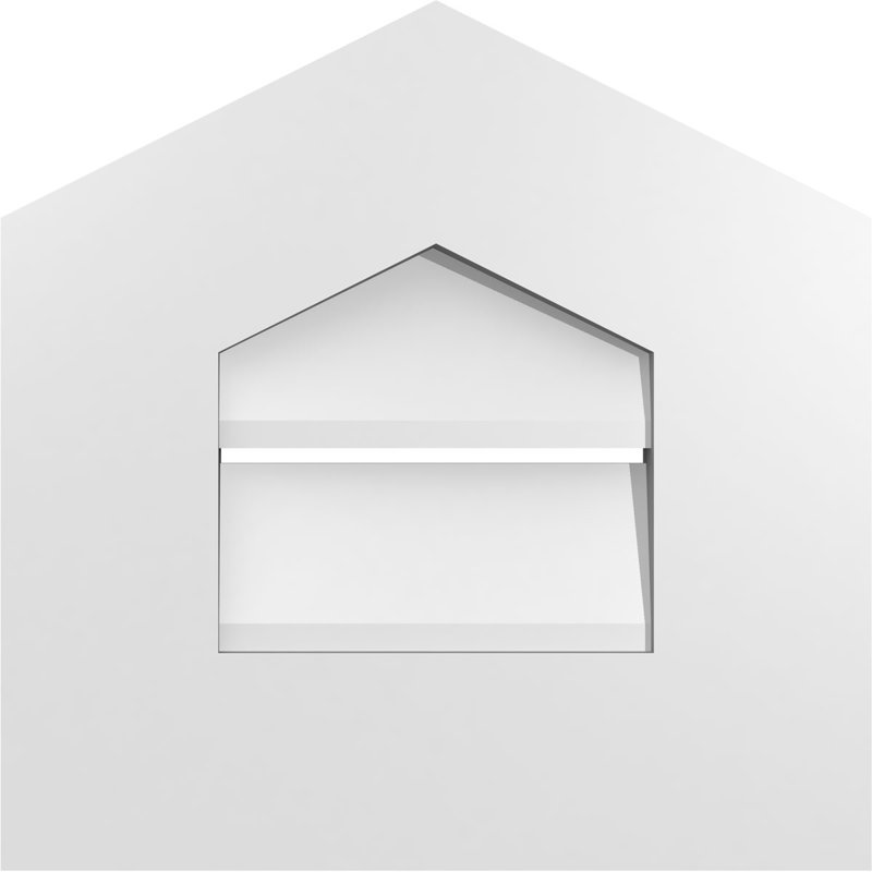 Peaked Top Surface Mount Signature Urethane Functional Gable Vent 4/12 Pitch, Primed Tan, 24" H x 14" W x 1" D, 14/12