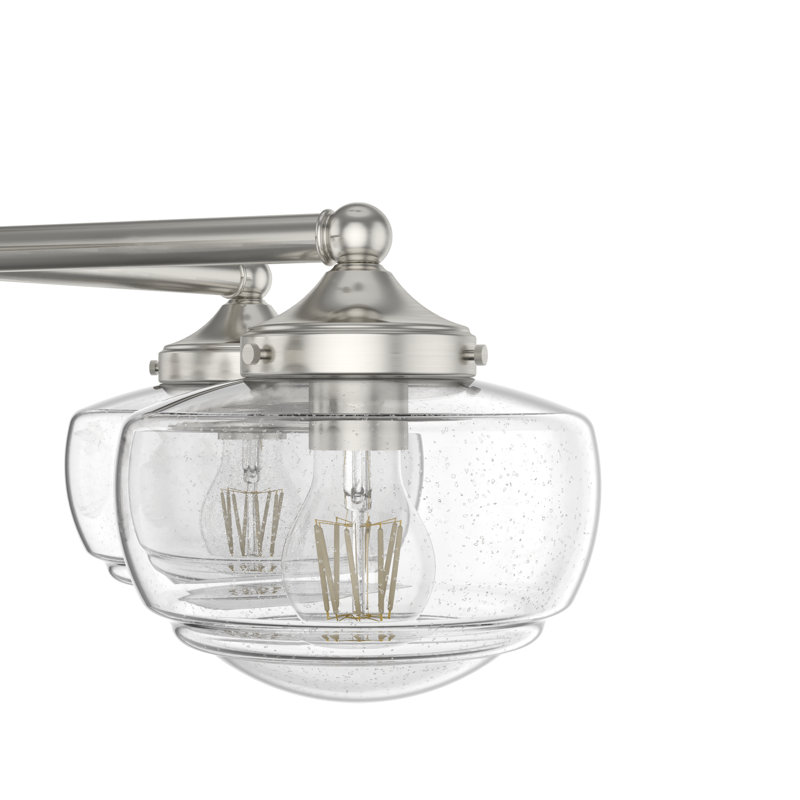 Hunter Saddle Creek 5 Light Chandelier Ceiling Light Fixture, Brushed Nickel, Clear Seeded