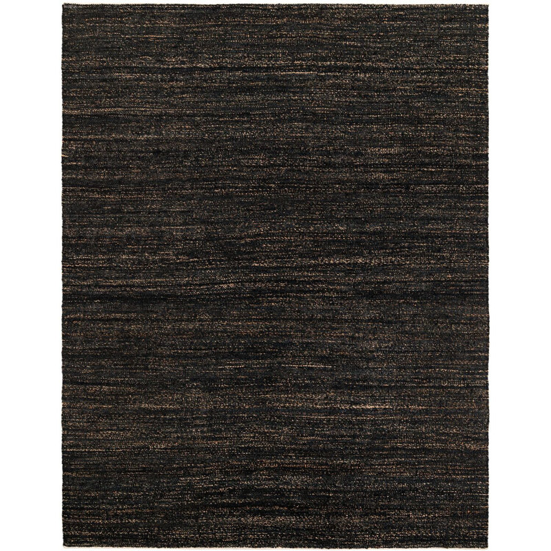 Tapis uni / rayé bleu nuit Durah, Rectangle 9 pi x 12 pi