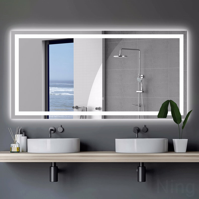 Miroir de salle de bain 72 po x 36 po avec fonction d'éclairage à DEL pour la salle de bain