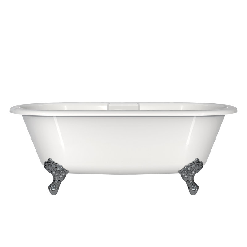 Cheshire 69" x 31" Freestanding Soaking Bathtub, Polished Chrome