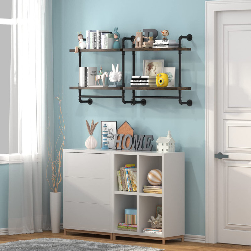 4 Wall Towel Rack, Brown