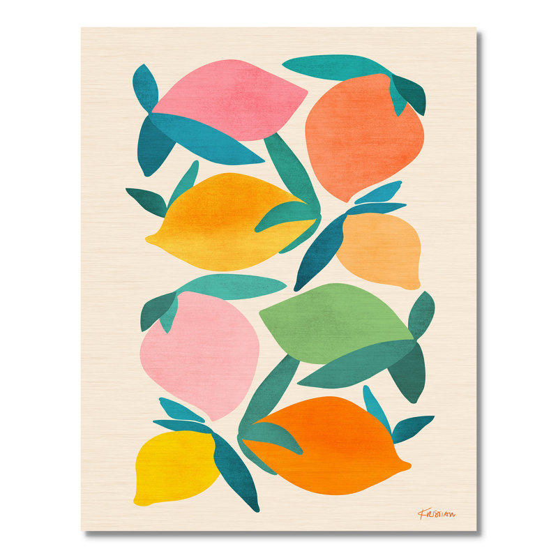 Imprimé «Wild Mango» par Gallagher, Sans cadre, L 22 po x H 28 po, Toile tendue