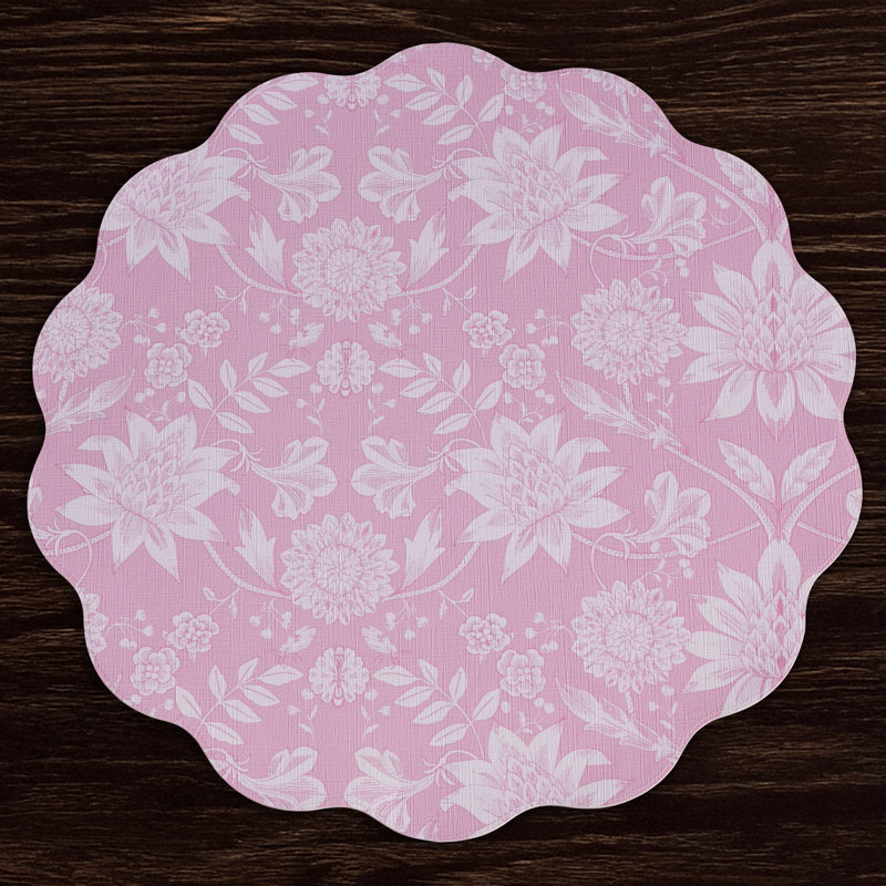 Vida Butterfly Garden & Flowers Reversible Round Placemats  (Pastel)