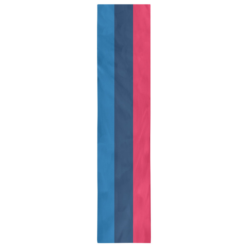 Chemin de table basket Philadelphia, L 72 po x l 16 po, Bleu / bleu marine / rouge, Polyester sergé