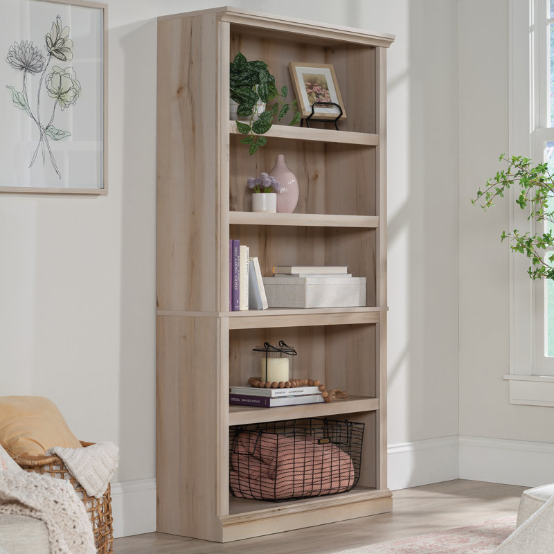 Alexsia Standard Bookcase, Pacific Maple, 35-1/4”W x 13-1/4”D x 69-3/4”H 
