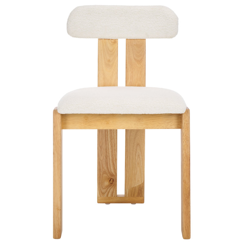 Cayde Boucle Dining Chair, Light Blonde, Cream