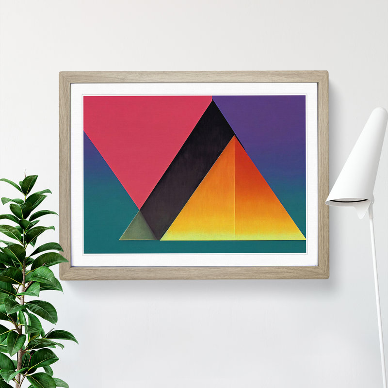 Geometric Pyramids Vol.2 Abstract - Single Picture Frame Print, Oak Framed, 46cm H x 64cm W x 2cm D