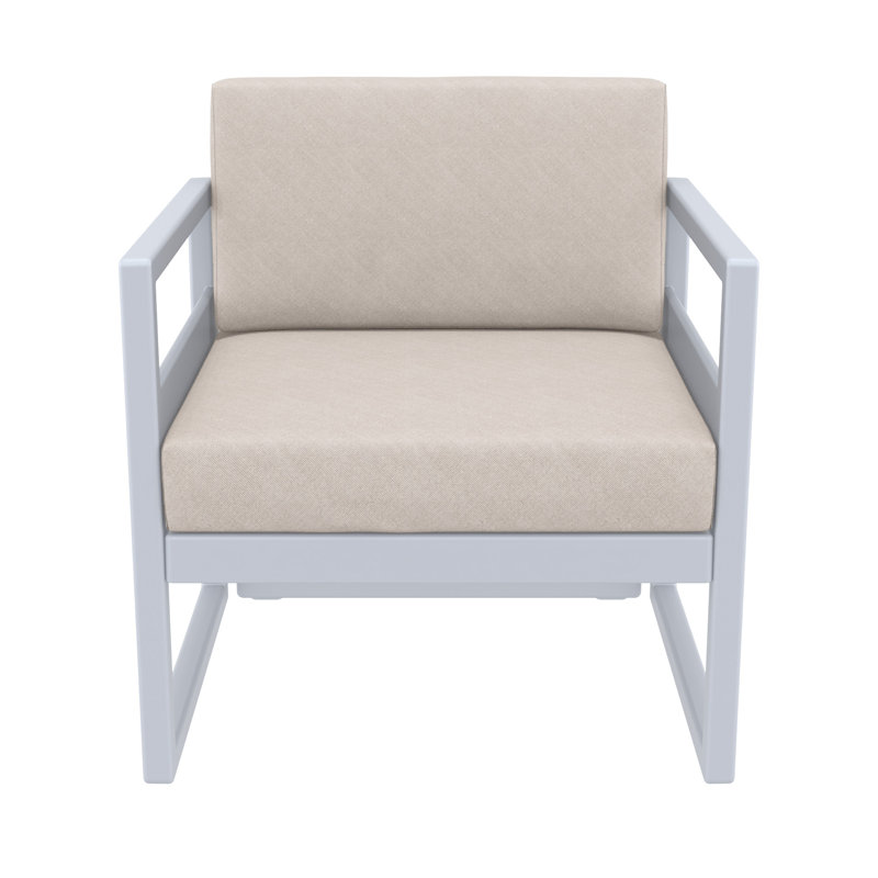 Lane Outdoor Lounge Chair, Silver/Gray, Canvas Flax Sunbrella® Canvas