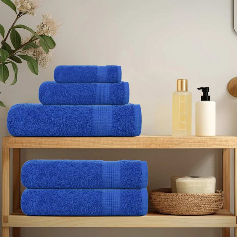 Towel Set 360 Gsm 100% Cotton, Blue, 8 Piece Towel Set