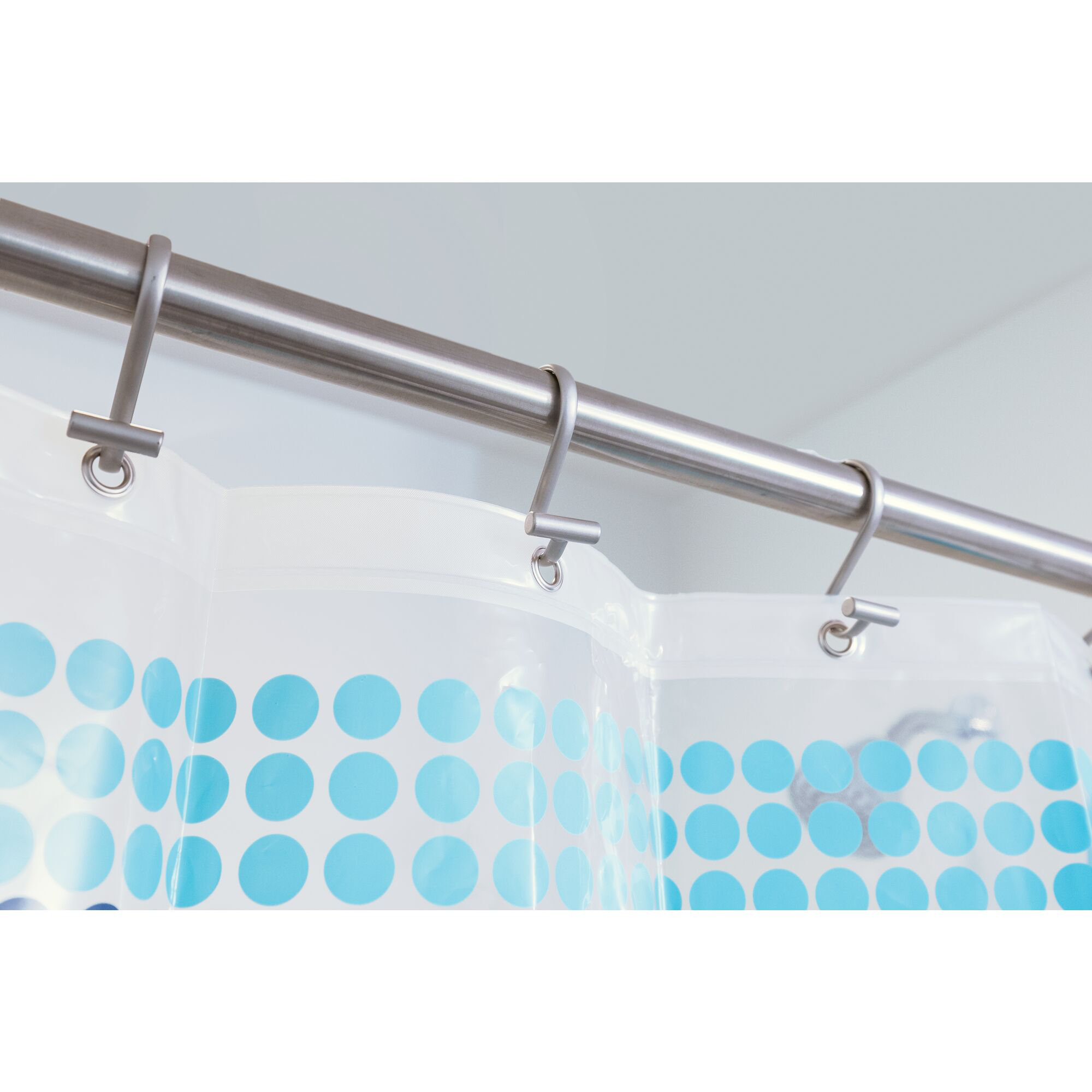 iDesign Zoey Stripe PEVA Bathroom Shower Curtain, 72 x 72 inches