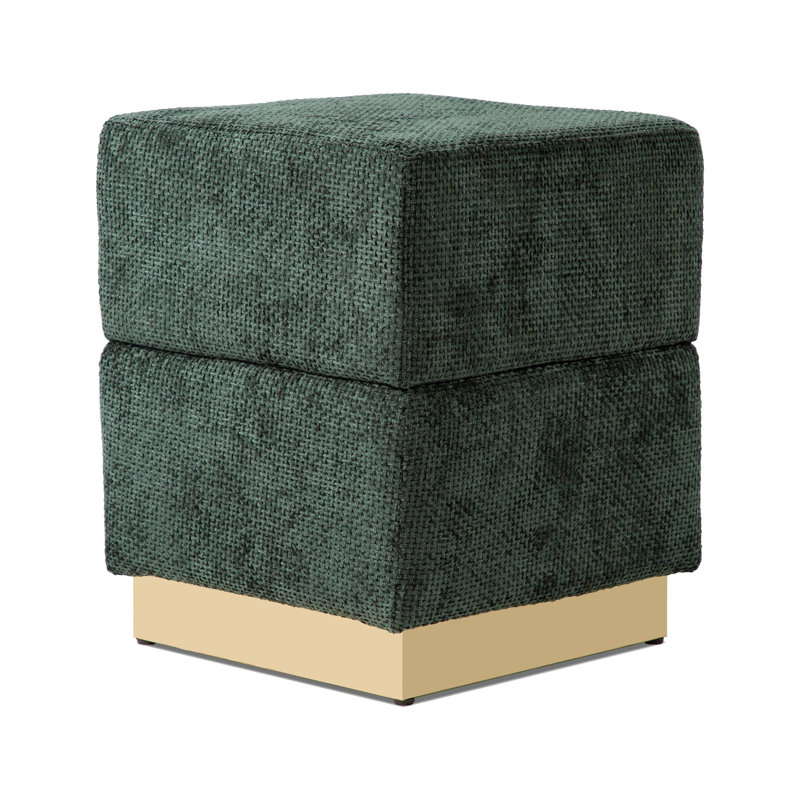 Tabouret de rangement contemporain de 15,4 po de largeur, vert, Vert