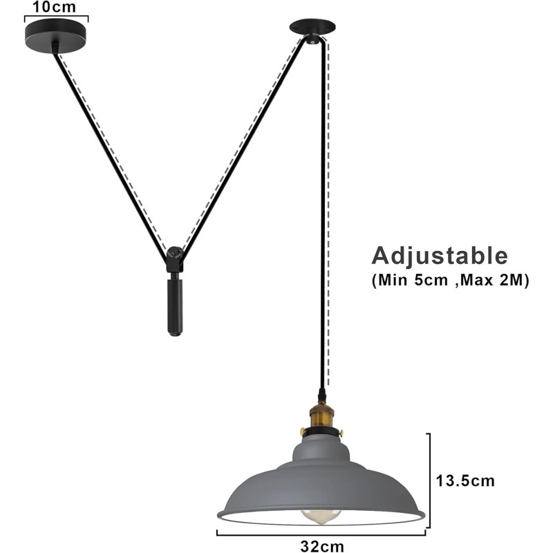 1 - Light Bowl Pendant, Gray