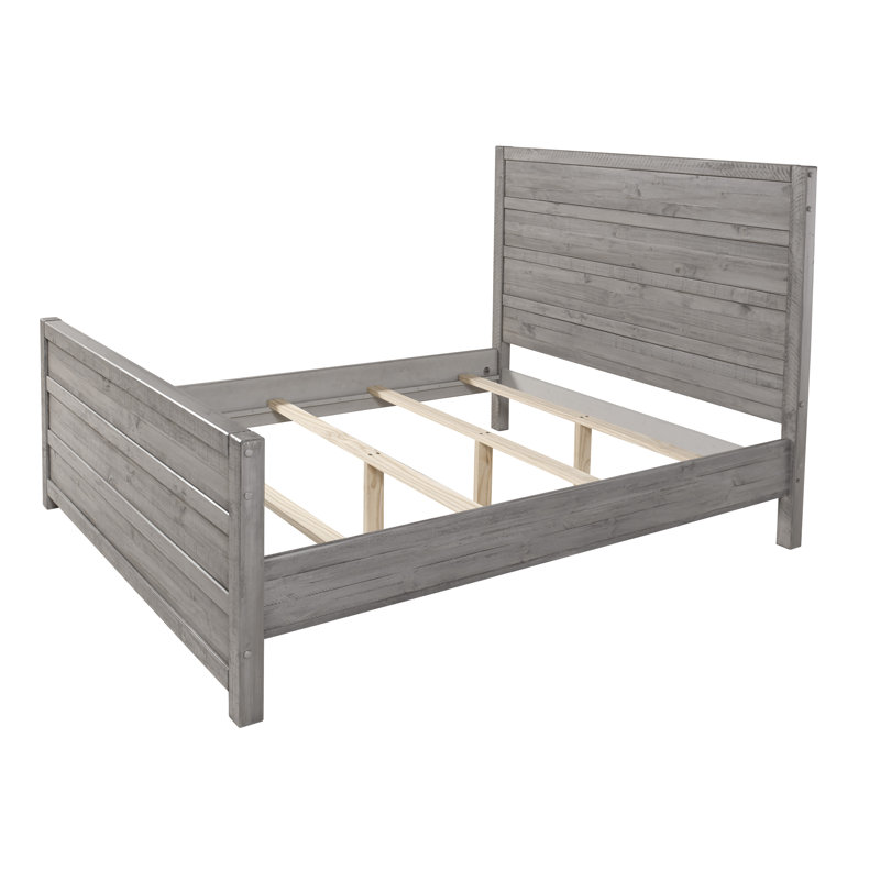 Romney Solid Wood Standard Bed, Antique Gray, King