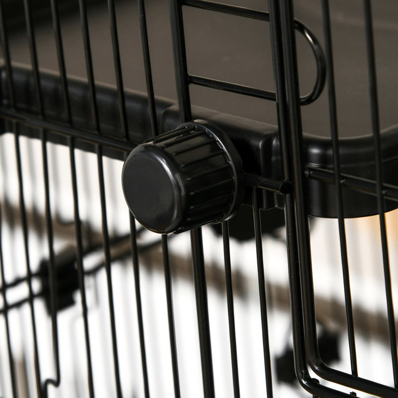 Cage portative sur roulettes - 6 petits animaux à la maison, transport facile, rouille de nettoyage pratique - transporteur de fil métallique sur le furet et caractéristiques de sécurité