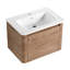 Meuble-lavabo 28 po, lavabo en céramique blanche, poignées dissimulées à 45 °, 3 charnières et contreplaqué pour meuble-lavabo avec 1 porte, Scratch & Water--1216609246