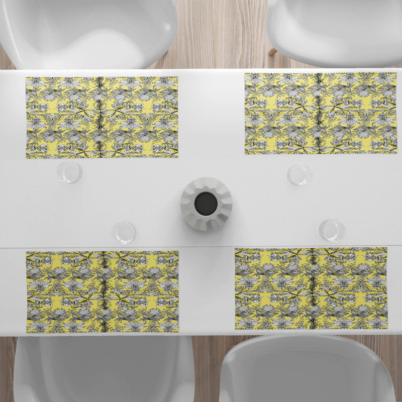 Polyester Floral Rectangle Placemat