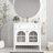 Mid-Century Bathroom Vanity with Motion-Sensor Light & Patterned Glass
