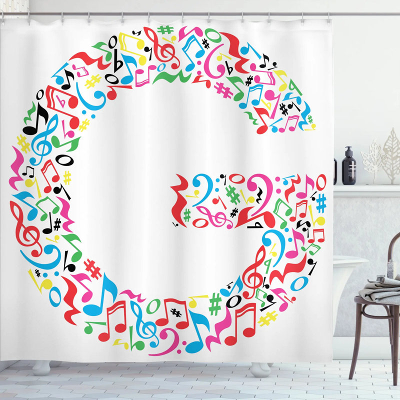 Shower Curtain with Hooks Included, 69" H x 105" W