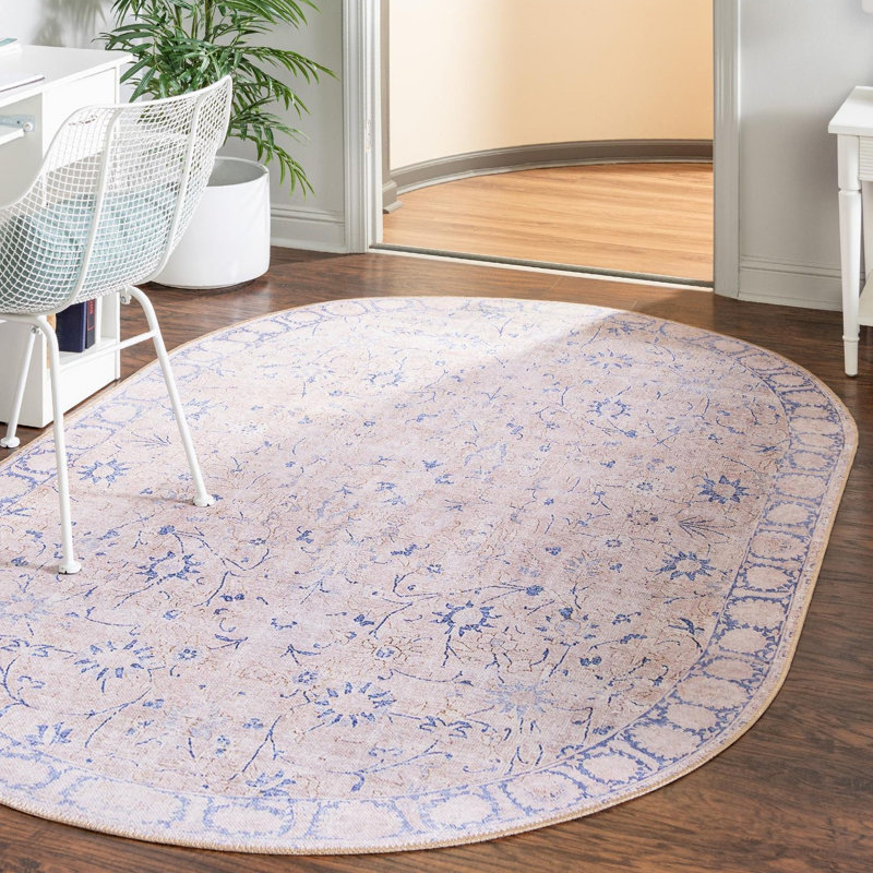 Tapis beige Sixtine, Ovale 7 pi 6 po x 10 pi 6 po