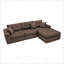 Canapé-lit en coin avec méridienne à compression Corduroy, canapé modulaire en forme de L avec éponge à haute densité, aucun assemblage requis pour le salon, appartement, chambre d'amis-129410679