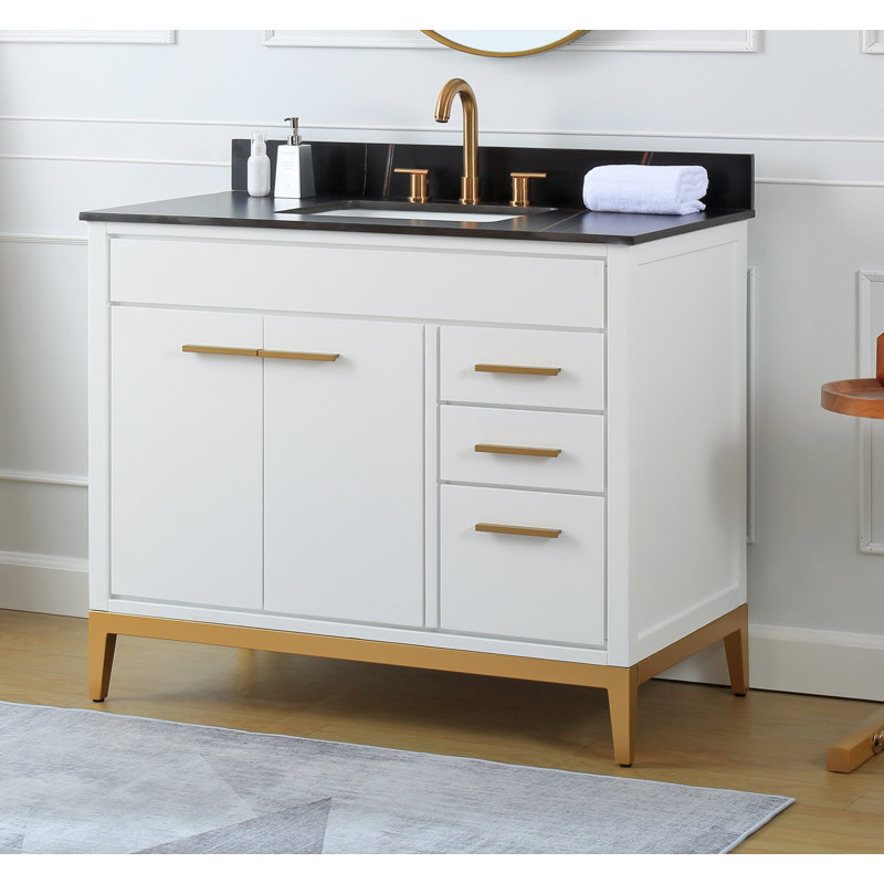 Coridon 42'' Single Bathroom Vanity with Stone Top