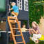 KidKraft 2-Storey Wooden Playhouse with Tube Slide & Rock Wall - Outdoor Climbing Frame-126105956