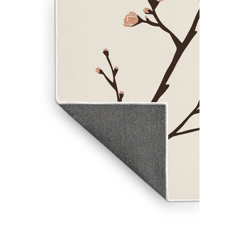 Soft Plush Esquibel Easter Modern & Contemporary Abstract Area Rug in Beige – White Binding, 2x4