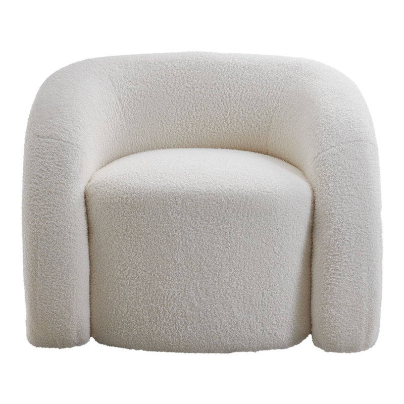 Bielka Accent Stool, Polyester, White