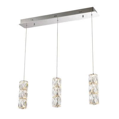 Luminaire suspendu linéaire à 3 lumières pour îlot de cuisine Alfee