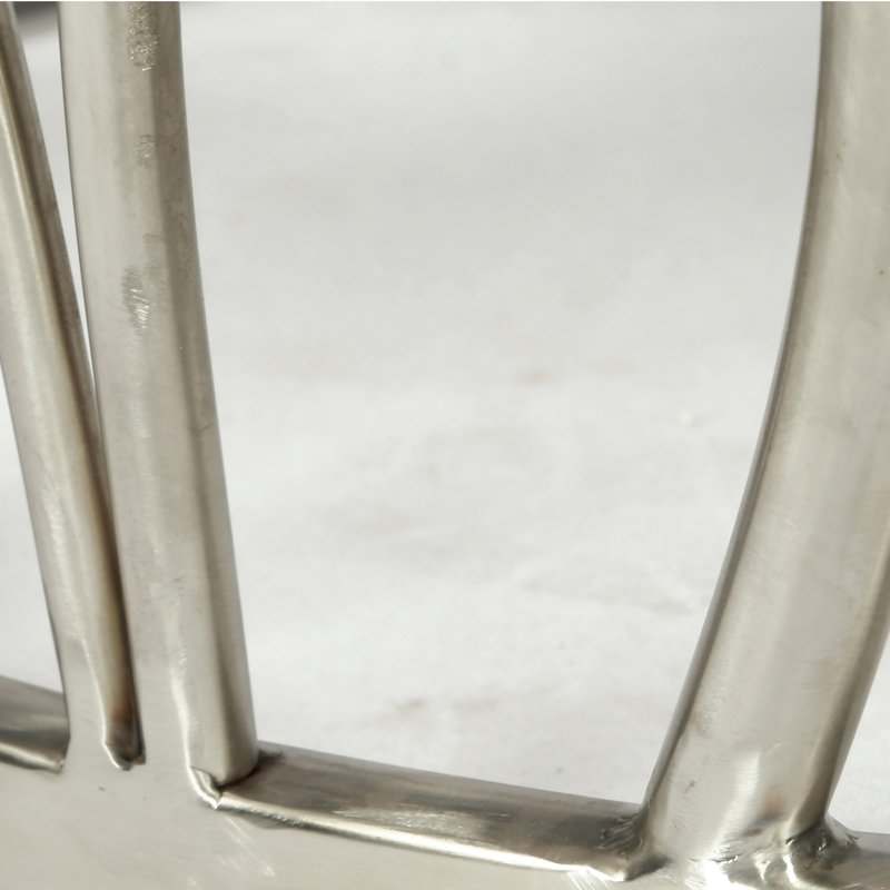 Table de bout carrée en marbre Kameral avec base en acier inoxydable