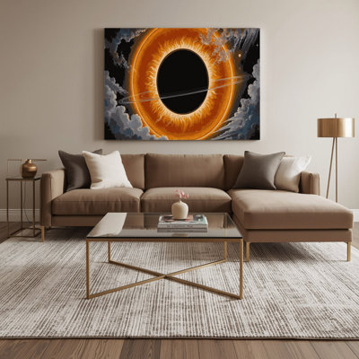 Space Venus transit, art mural sur toile brune