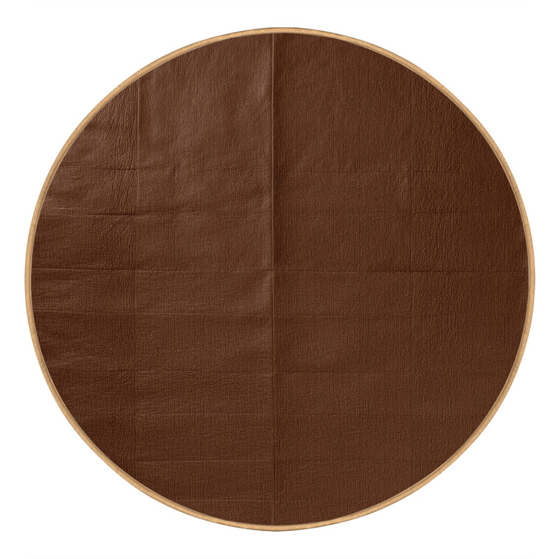 Tapis brun uni lavable à la machine, Rond 8 pi