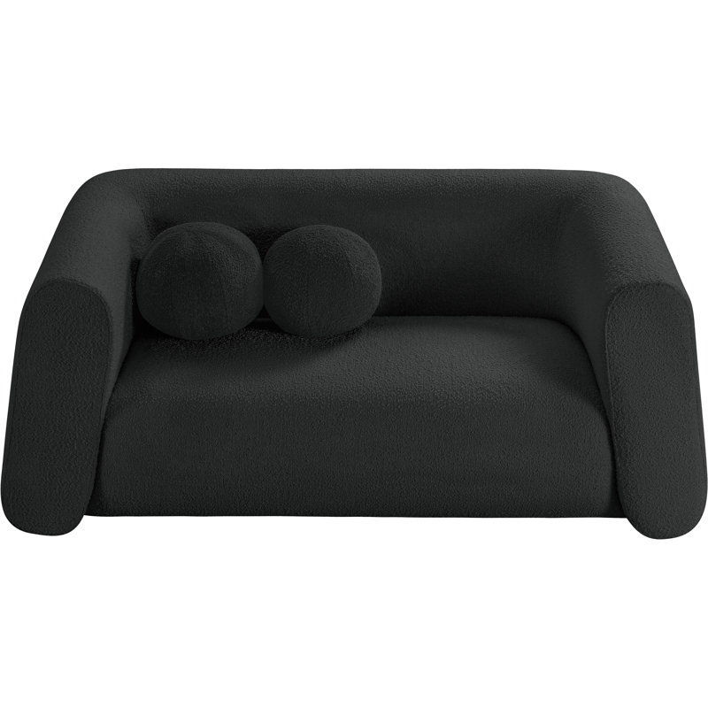 Causeuse Khyryn, Tissu bouclé noir