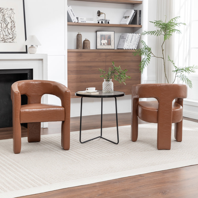 Chaises de salle à manger rembourrées Caleb, Brun