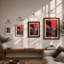 Tropical Sunset Palms Retro - Framed Print-1976751279-1976751274