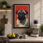 Pug Portrait Retro - Wrapped Canvas-242381135-242381138