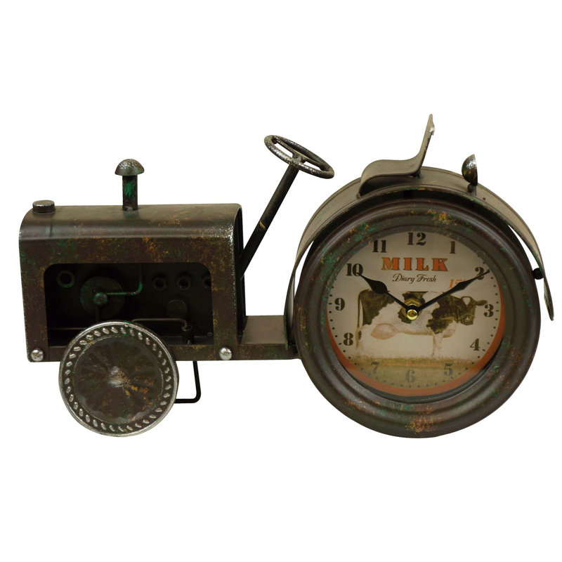 Analog Metal Mechanical Tabletop Clock in