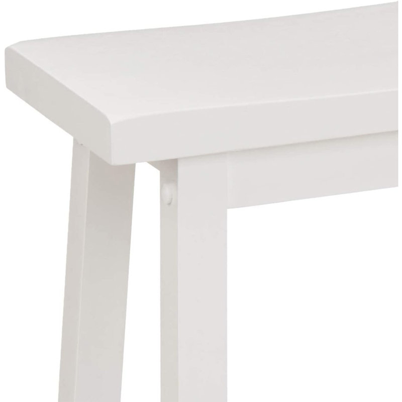 Solid Wood Accent Stool, White