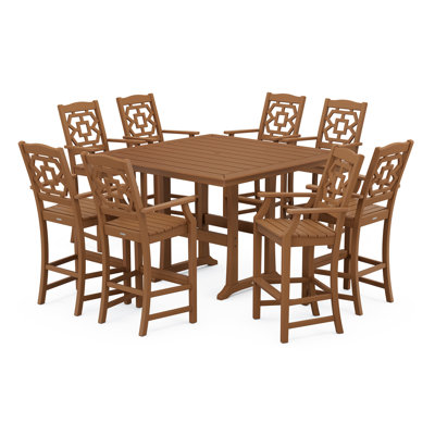 Ensemble repas pour 8 personnes avec table carrée Chinoiserie
